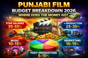 Punjabi film budget breakdown 2026 thumbnail showing cost distribution including star salaries, production, marketing, music and post production