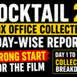 Cocktail 2 Box Office Collection Day-Wise Report thumbnail with black background, bold yellow and white text highlighting the film's collection performance and strong opening trend.