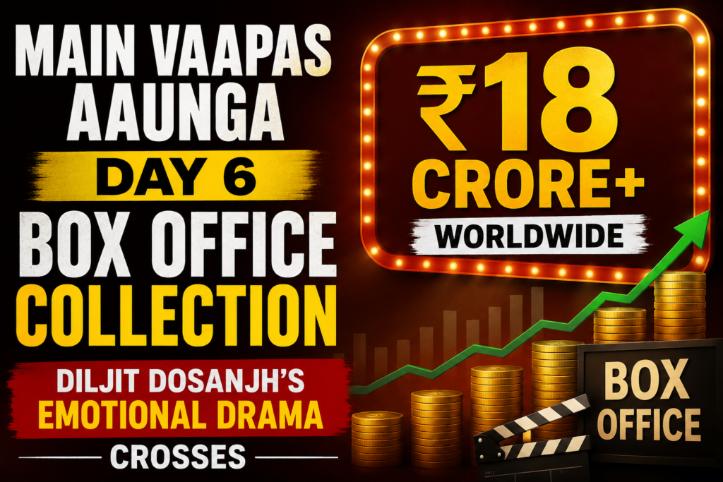 Main Vaapas Aaunga Day 6 box office collection report featuring Diljit Dosanjh's latest film