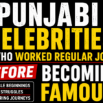 Punjabi Celebrities Who Worked Regular Jobs Before Becoming Famous thumbnail featuring bold yellow, white, and red text on a black background highlighting inspiring celebrity success stories.