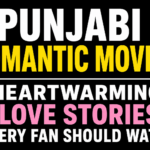 Bold text-only thumbnail on a black background featuring the title "Punjabi Romantic Movies: Heartwarming Love Stories Every Fan Should Watch."