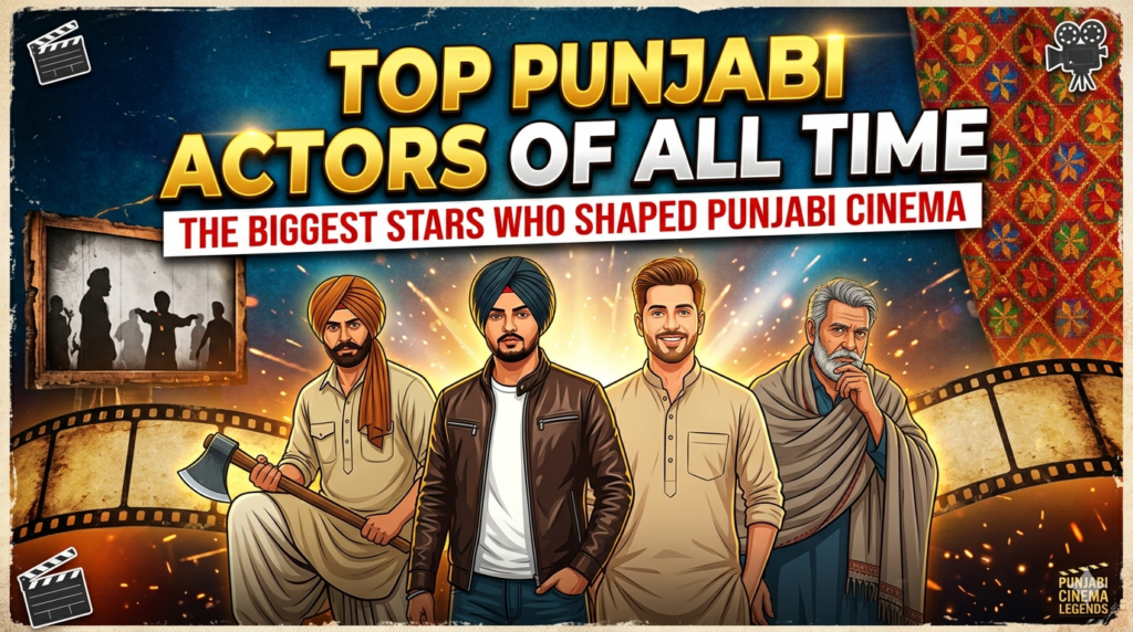 A collage of top Punjabi actors, including leading stars of Punjabi cinema, celebrating their contribution to the Punjabi film industry.