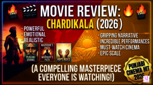 Chardikala Punjabi movie 2026 poster featuring Ammy Virk and Roopi Gill in an emotional social drama film.