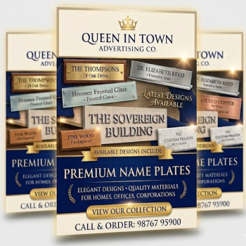 QUEEN-IN-TOWN-NAME-PLATES-PREMIUM-QUALITY-ZIRAKPUR-CHANDIGARH-MOHALI.