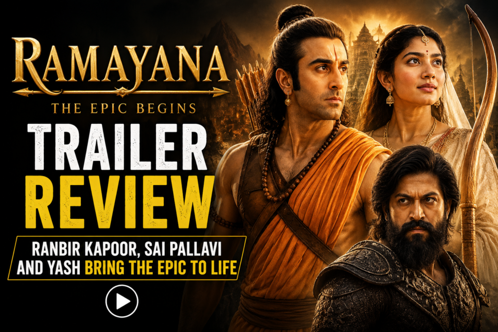 Ramayana movie trailer featuring Ranbir Kapoor as Lord Rama, Sai Pallavi as Sita and Yash as Ravana