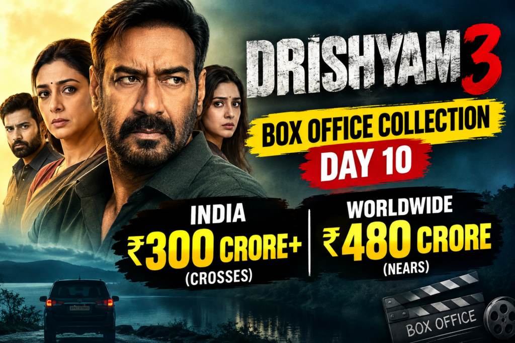 Drishyam 3 Box Office Collection Day 10 Ajay Devgn’s Film Crosses ₹300 Crore in India, Nears ₹480 Crore Worldwide