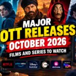 Major OTT releases in October 2026 including films and web series on Netflix, Prime Video, JioHotstar and ZEE5